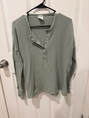 Aerie Waffle Knit Henley Top
